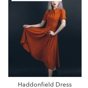 Lively Ghosts Haddonfield Orange A-Line Midi Dress